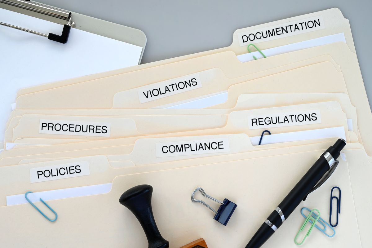 Document files labelled policies, procedures, compliance and regulations